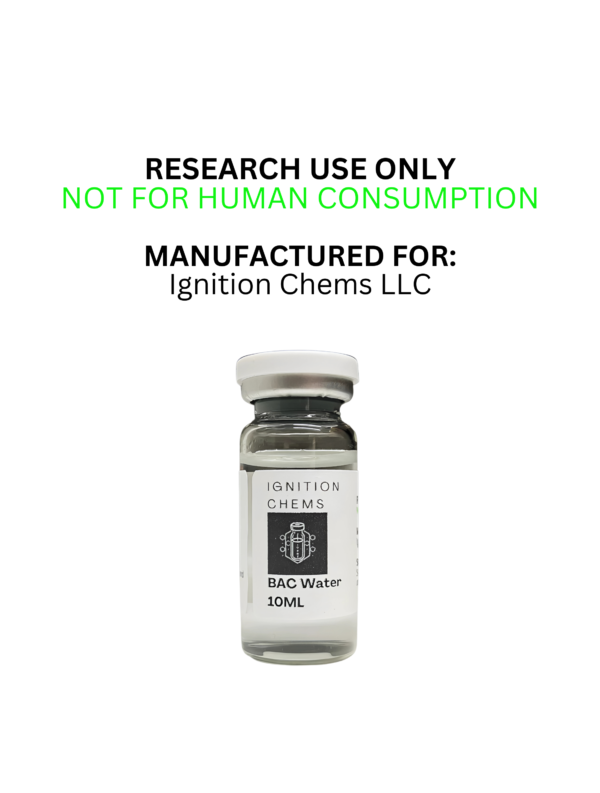 Sterile Bacteriostatic Water (BAC Water) for reconstituting research peptides – Ignition Chems trusted laboratory supply.