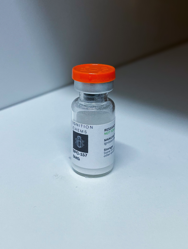 BPC-157 peptide vial from Ignition Chems, for research only.