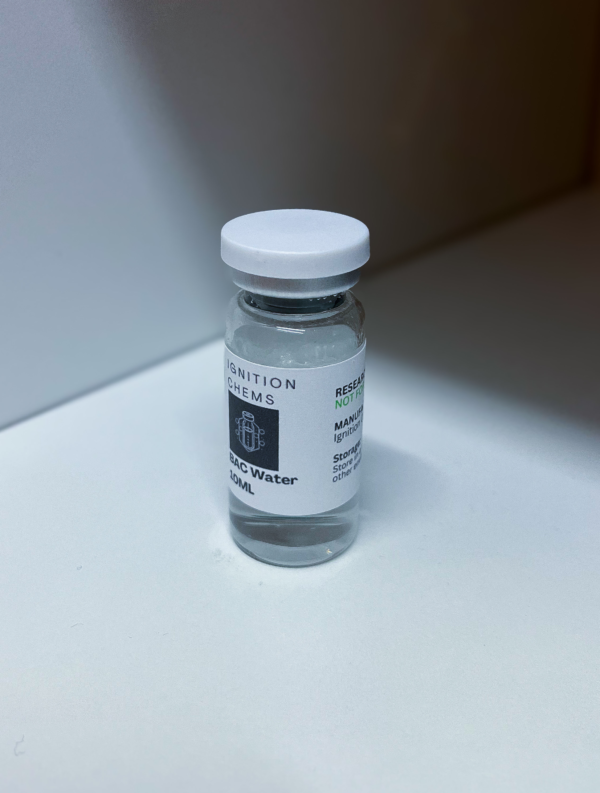 Sterile Bacteriostatic Water (BAC Water) for reconstituting research peptides – Ignition Chems trusted laboratory supply.