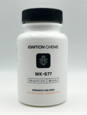 High purity 25mg mk677 capsules for research use only sold by Ignition Chems